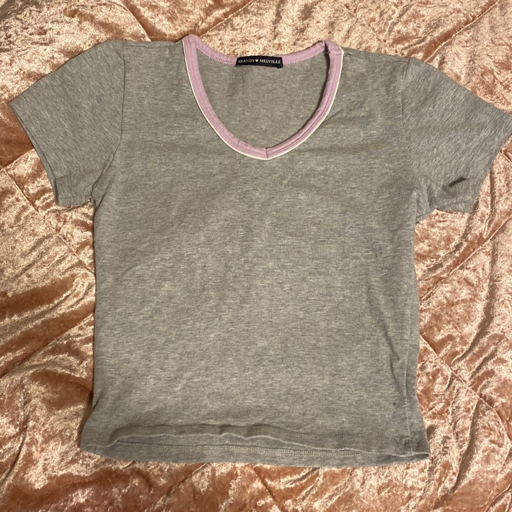 Brandy Melville OS grey crop top - very gently used